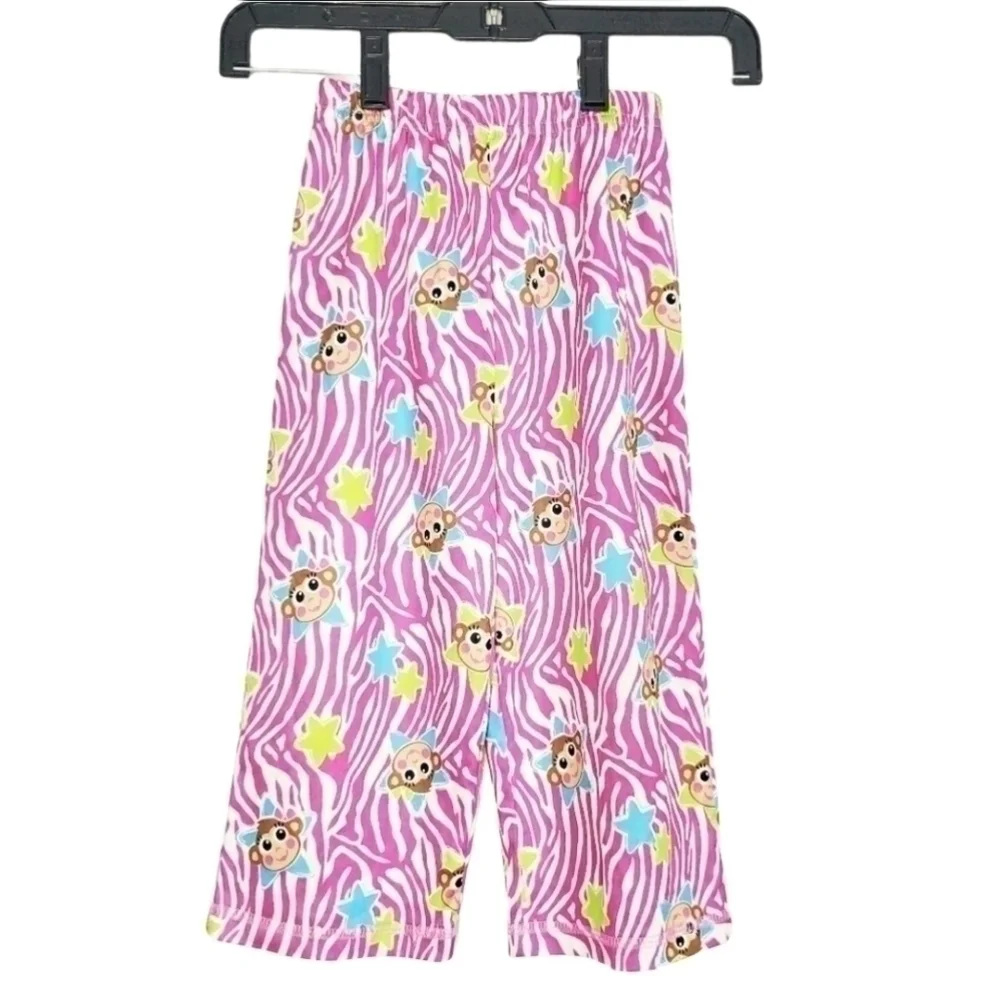 Candlesticks Purple Monkey Zebra Print Wide Leg Lounge Pajama Pants Small